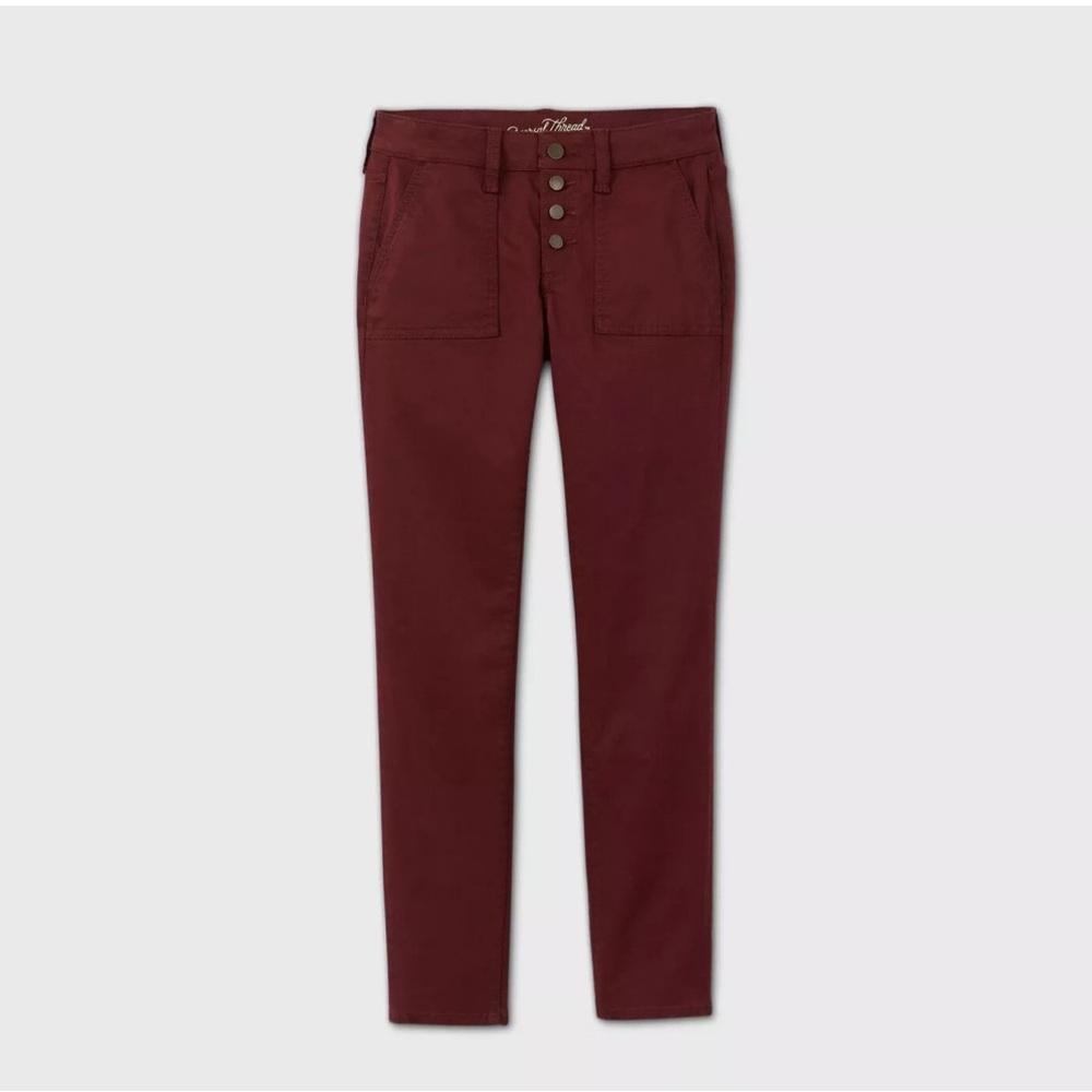 Universal Thread Burgundy Mid Rise Skinny Trousers or Chinos Size 14 (32R)